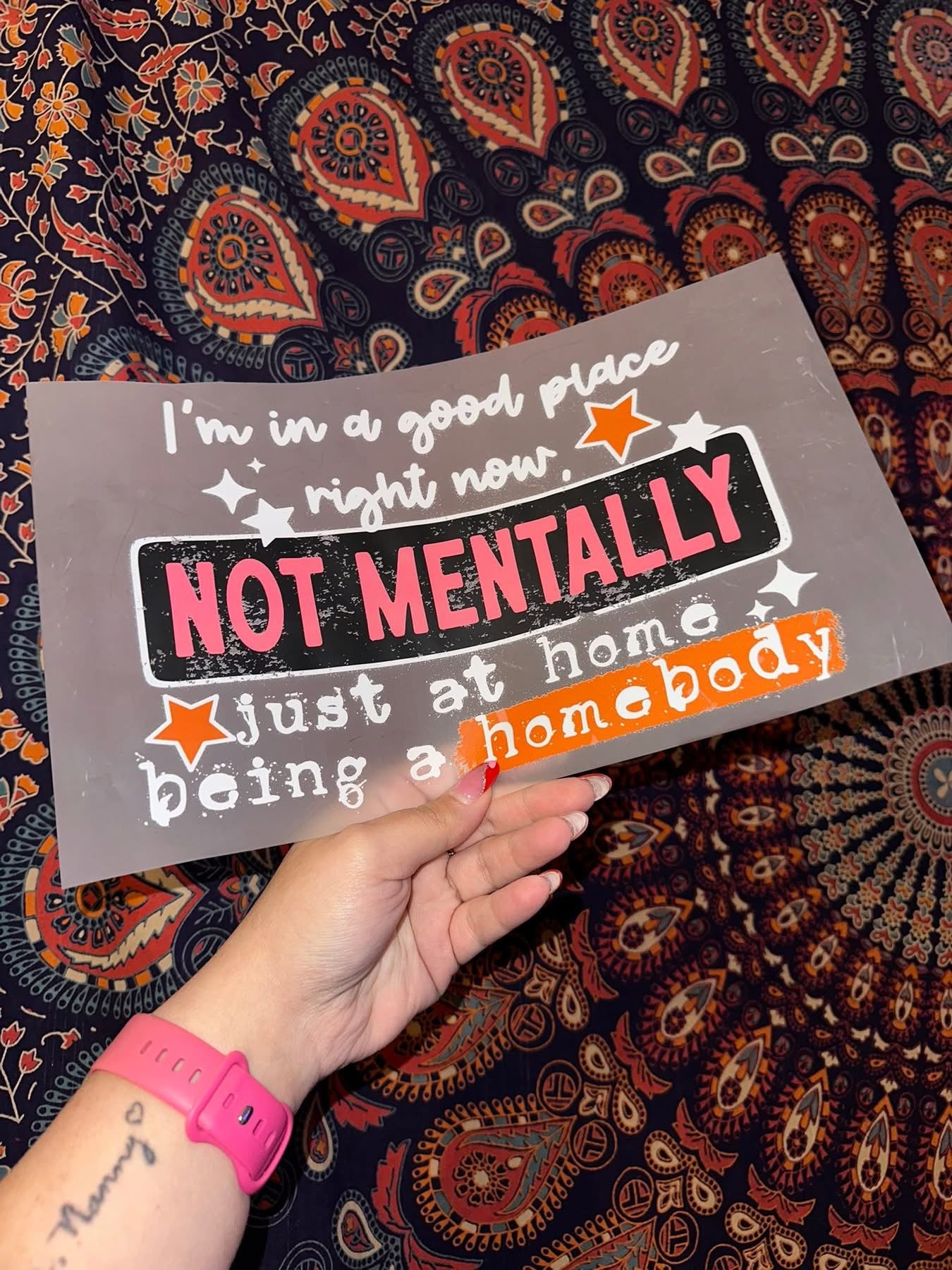 I’m In A Good Place Right Now, Not Mentally