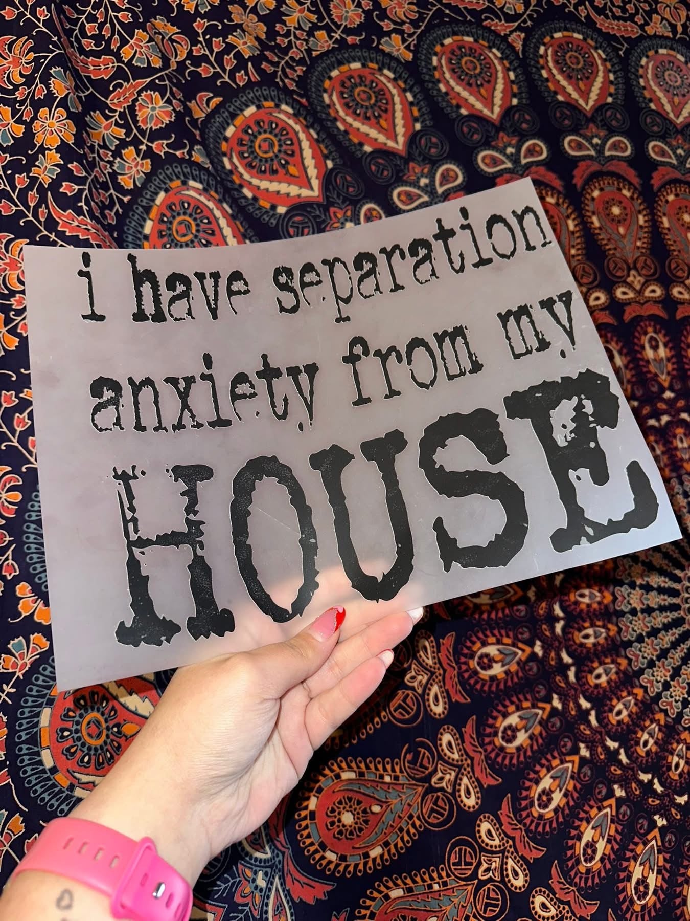 I Have Seperation Anxiety From My House - E